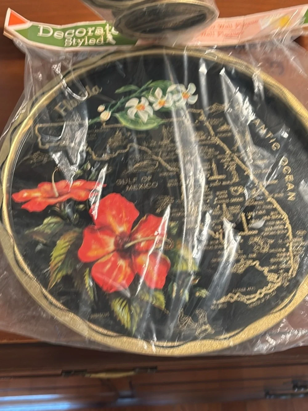 Vintage New Florida Souvenir Tray & 6 Coasters 70’s